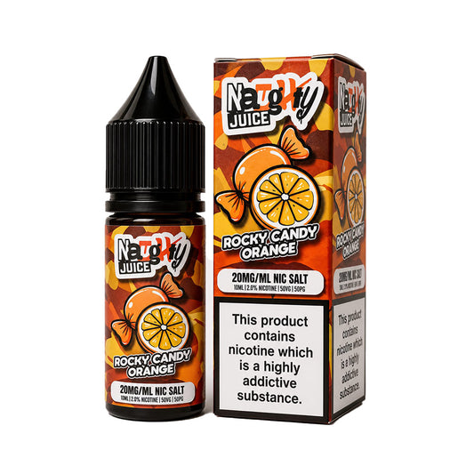 Rocky Candy Orange Naughty Juice 10ml Nic Salt E Liquid
